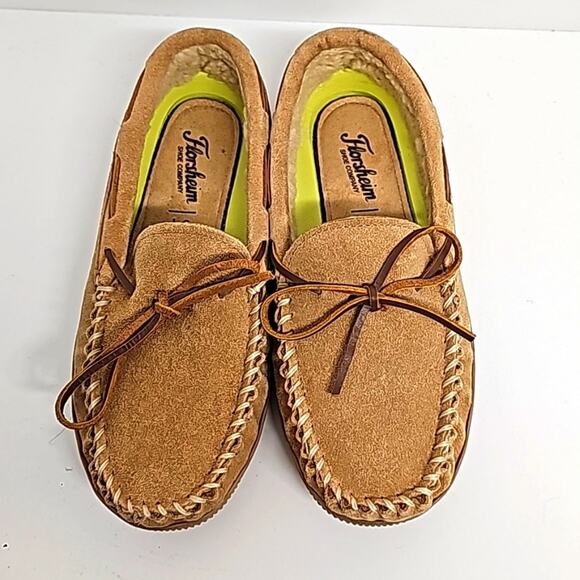 Florsheim Shoe Co Men's Cozzy Leather Moccasin House Slippers Size 8W - Picture 2 of 10
